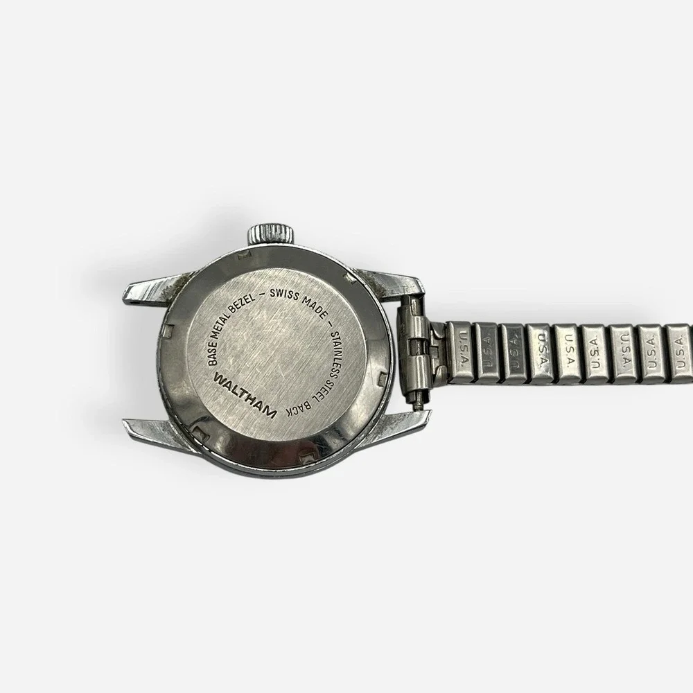 Vintage Waltham Watch Incabloc 17 Jewels Self Winding‎ Silver Stretch READ